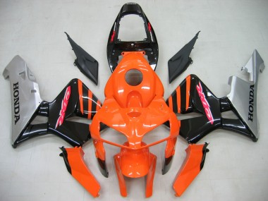 Orange Schwarz Silber 2005-2006 Honda CBR600RR Motorrad Verkleidung