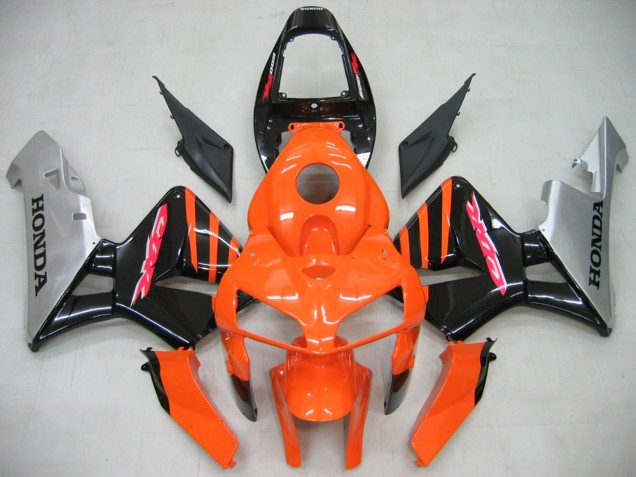 Orange Schwarz Silber 2005-2006 Honda CBR600RR Motorrad Verkleidung