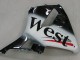 Glänzendes Schwarz Weiß West 2005-2006 Honda CBR600RR Motorrad Verkleidung