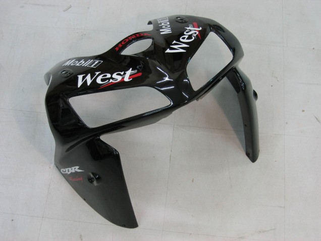 Glänzendes Schwarz Weiß West 2005-2006 Honda CBR600RR Motorrad Verkleidung