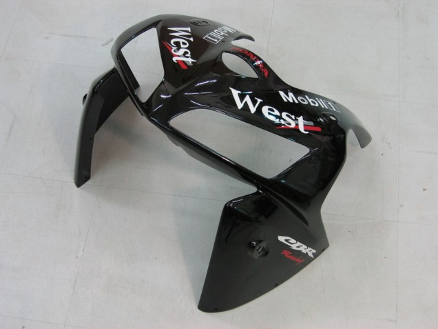 Glänzendes Schwarz Weiß West 2005-2006 Honda CBR600RR Motorrad Verkleidung