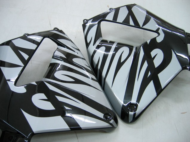 Glänzendes Schwarz Grau Flamme 2005-2006 Honda CBR600RR Motorrad Verkleidung