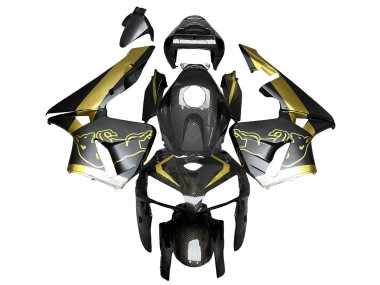 Schwarzes Gold Carbonfaser 2005-2006 Honda CBR600RR Motorrad Verkleidung
