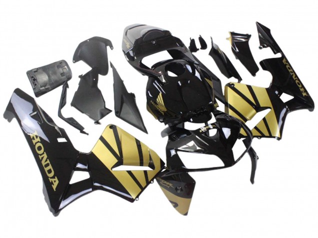 Schwarzes Gold 2005-2006 Honda CBR600RR Motorrad Verkleidung