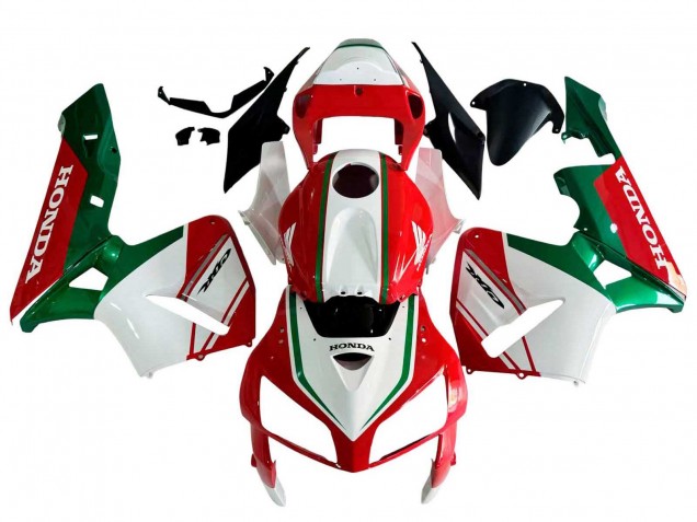 Rot Weiß Grün 2005-2006 Honda CBR600RR Motorrad Verkleidung
