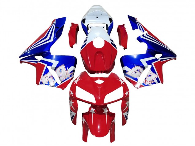 Rot Weiß Blau 69 2005-2006 Honda CBR600RR Motorrad Verkleidung