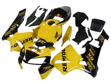 Gelb Schwarz Repsol 2005-2006 Honda CBR600RR Motorrad Verkleidung