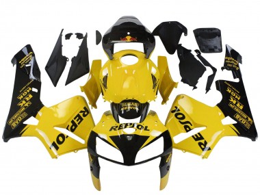 Gelb Schwarz Repsol 2005-2006 Honda CBR600RR Motorrad Verkleidung