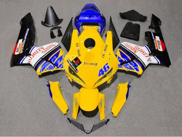 Gelb Blau Weiß Nastro Azzurro 46 2005-2006 Honda CBR600RR Motorrad Verkleidung
