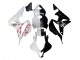 Weiß Cherry Blossom Glänzendes Schwarz Geteiltes 2007-2008 Honda CBR600RR Motorrad Verkleidung