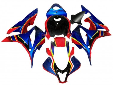 Blau Rot Gelb Glänzendes Schwarz 2007-2008 Honda CBR600RR Motorrad Verkleidung