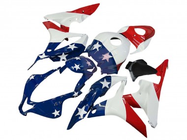Weiß Blau Rot Stern 2007-2008 Honda CBR600RR Motorrad Verkleidung