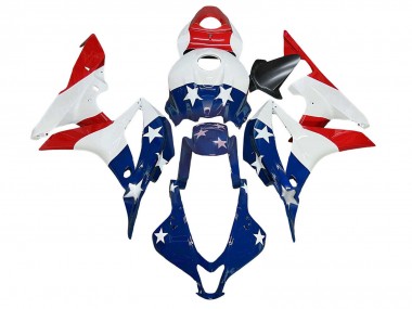 Weiß Blau Rot Stern 2007-2008 Honda CBR600RR Motorrad Verkleidung