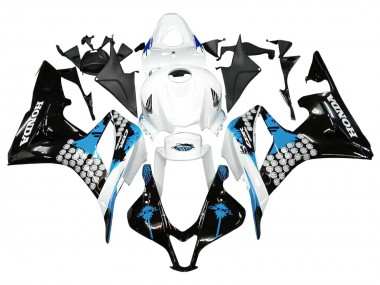 Weiß Hellblau Glänzendes Schwarz 2007-2008 Honda CBR600RR Motorrad Verkleidung