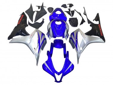 Silber Blau Glänzendes Schwarz Rennen 2007-2008 Honda CBR600RR Motorrad Verkleidung