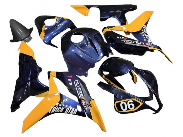 Orange Dunkel Blau Trick Star 06 2007-2008 Honda CBR600RR Motorrad Verkleidung