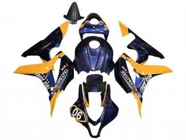 Orange Dunkel Blau Trick Star 06 2007-2008 Honda CBR600RR Motorrad Verkleidung