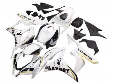 Weiß Gold Glänzendes Schwarz Playboy 2007-2008 Honda CBR600RR Motorrad Verkleidung