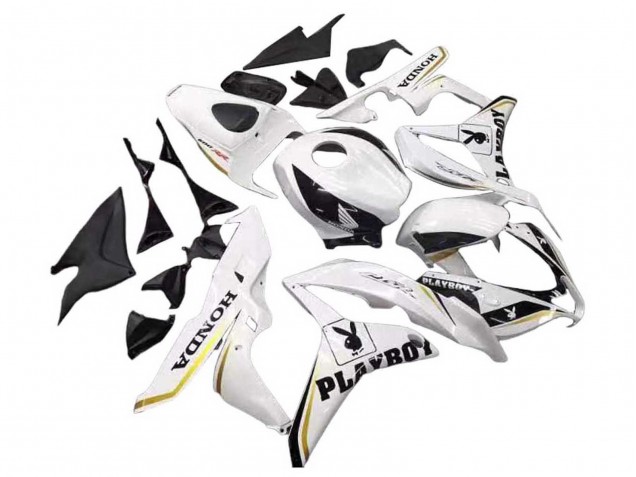 Weiß Gold Glänzendes Schwarz Playboy 2007-2008 Honda CBR600RR Motorrad Verkleidung