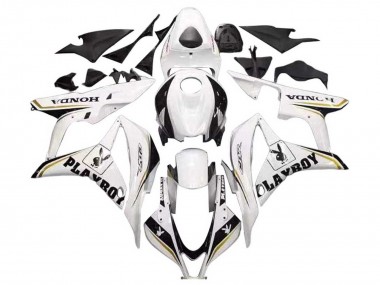 Weiß Gold Glänzendes Schwarz Playboy 2007-2008 Honda CBR600RR Motorrad Verkleidung