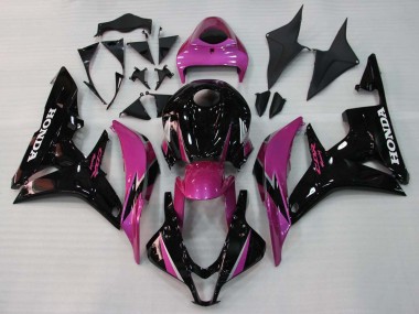 Rosa Glänzendes Schwarz Rennen 2007-2008 Honda CBR600RR Motorrad Verkleidung