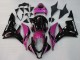 Rosa Glänzendes Schwarz Rennen 2007-2008 Honda CBR600RR Motorrad Verkleidung