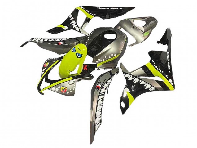 Grau Fluoreszierendes Gelb Hai 2007-2008 Honda CBR600RR Motorrad Verkleidung