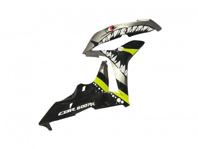Grau Fluoreszierendes Gelb Hai 2007-2008 Honda CBR600RR Motorrad Verkleidung