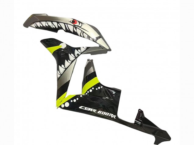 Grau Fluoreszierendes Gelb Hai 2007-2008 Honda CBR600RR Motorrad Verkleidung