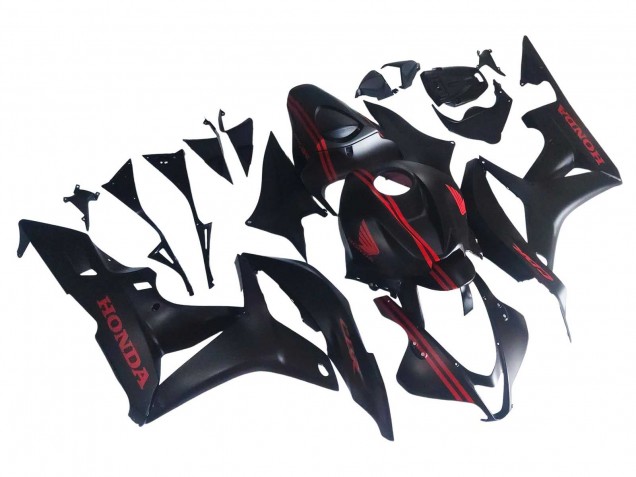 Matt Schwarz Rot 2007-2008 Honda CBR600RR Motorrad Verkleidung