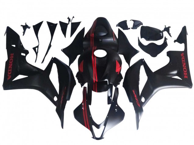Matt Schwarz Rot 2007-2008 Honda CBR600RR Motorrad Verkleidung