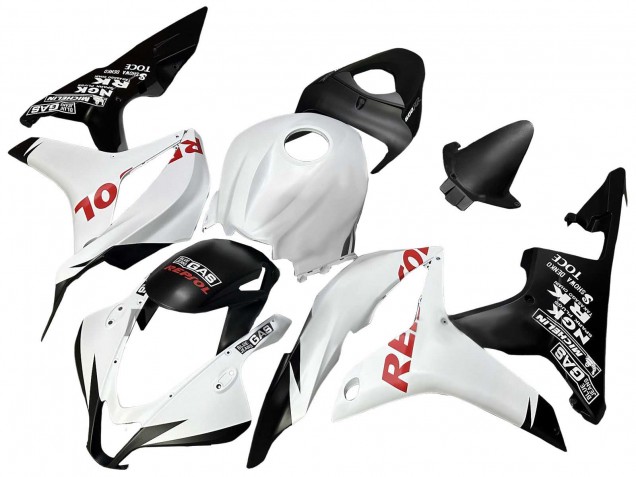 Weiß Matt Schwarz Rot Repsol 2007-2008 Honda CBR600RR Motorrad Verkleidung