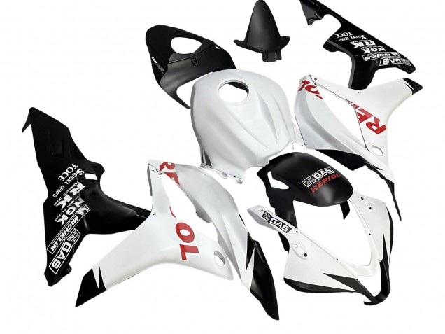 Weiß Matt Schwarz Rot Repsol 2007-2008 Honda CBR600RR Motorrad Verkleidung