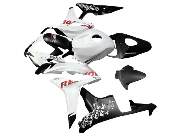 Weiß Matt Schwarz Rot Repsol 2007-2008 Honda CBR600RR Motorrad Verkleidung