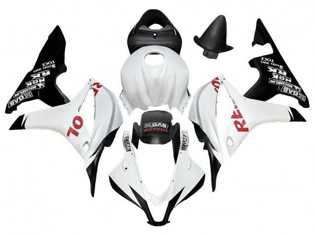 Weiß Matt Schwarz Rot Repsol 2007-2008 Honda CBR600RR Motorrad Verkleidung