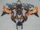 Glänzendes Schwarz Orange Flamme 2007-2008 Honda CBR600RR Motorrad Verkleidung
