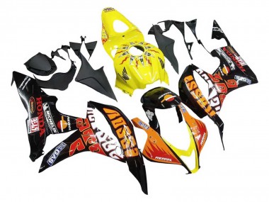 Gelb Orange Glänzendes Schwarz Rossi Repsol 2007-2008 Honda CBR600RR Motorrad Verkleidung