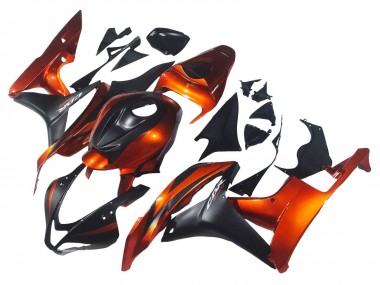 Orange Matt Schwarz 2007-2008 Honda CBR600RR Motorrad Verkleidung