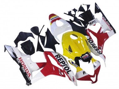 Weiß Gelb Rot Repsol HRC 2007-2008 Honda CBR600RR Motorrad Verkleidung