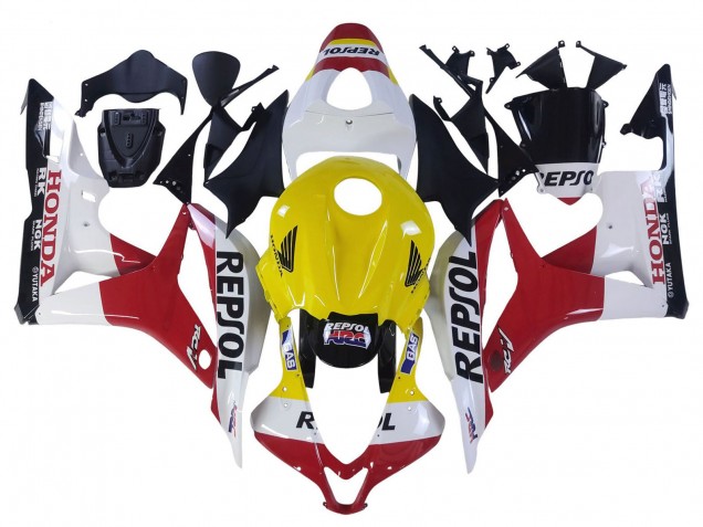 Weiß Gelb Rot Repsol HRC 2007-2008 Honda CBR600RR Motorrad Verkleidung