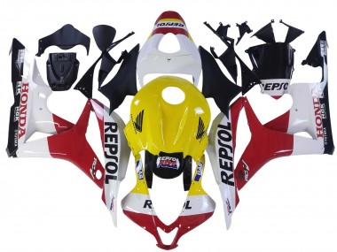 Weiß Gelb Rot Repsol HRC 2007-2008 Honda CBR600RR Motorrad Verkleidung