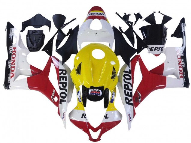 Weiß Gelb Rot Repsol HRC 2007-2008 Honda CBR600RR Motorrad Verkleidung