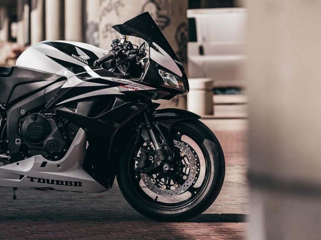 Weiß Schwarz Rennen 2007-2008 Honda CBR600RR Motorrad Verkleidung