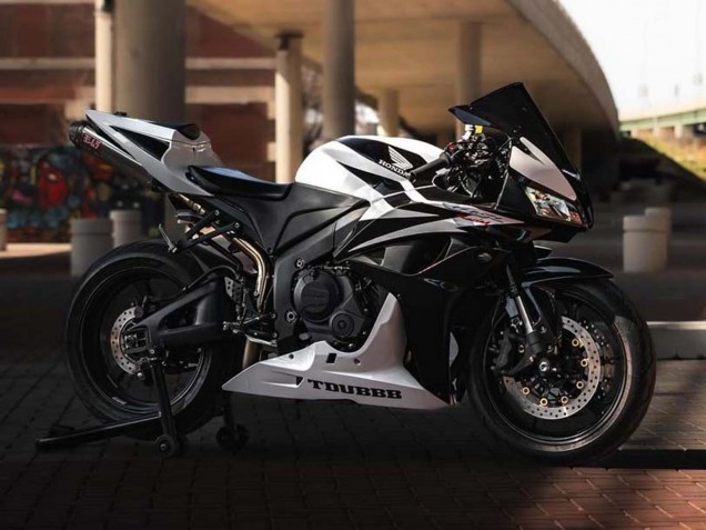 Weiß Schwarz Rennen 2007-2008 Honda CBR600RR Motorrad Verkleidung
