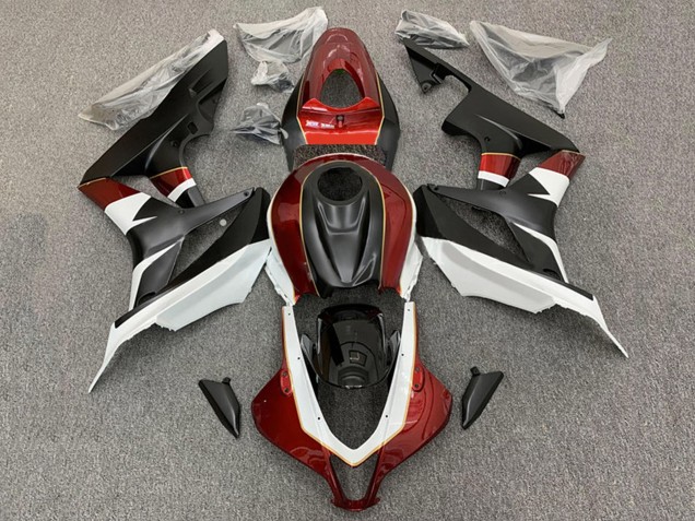 Weiß Rot Matt Schwarz 2007-2008 Honda CBR600RR Motorrad Verkleidung