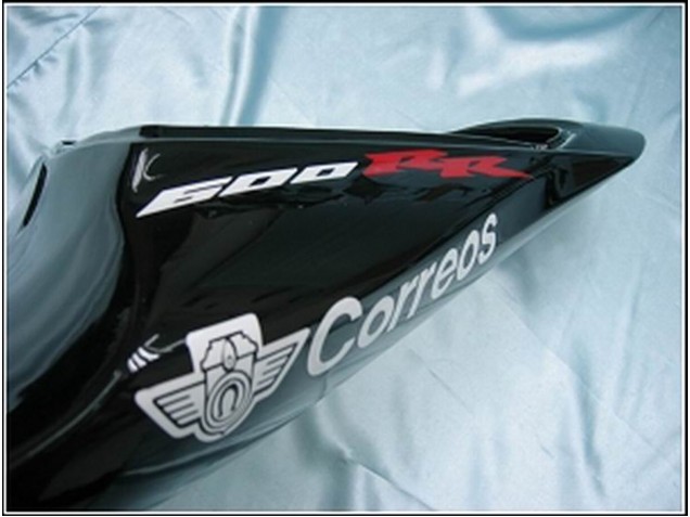 Glänzendes Schwarz Weiß West 2007-2008 Honda CBR600RR Motorrad Verkleidung