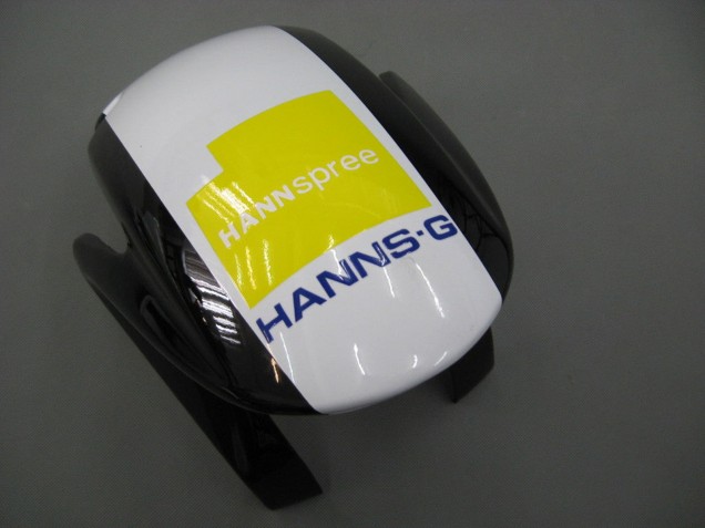Weiß Grün Gelb Glänzendes Schwarz Hannspree 2007-2008 Honda CBR600RR Motorrad Verkleidung