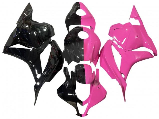 Rosa Glänzendes Schwarz Geteiltes 2009-2012 Honda CBR600RR Motorrad Verkleidung