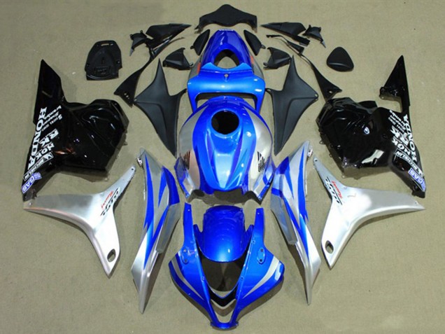 Silber Blau Glänzendes Schwarz Rennen 2009-2012 Honda CBR600RR Motorrad Verkleidung