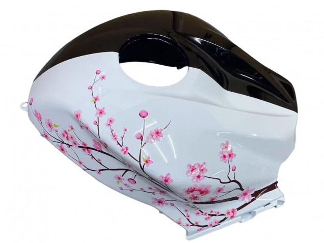 Weiß Cherry Blossom Glänzendes Schwarz 2009-2012 Honda CBR600RR Motorrad Verkleidung